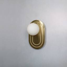 Ellipse Wall Sconce - Brass Globe Lamp Vanity Light Fixture, Lighting, Lamp, , Small Lighting - thumbnail 3