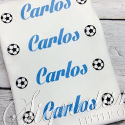 Personalized Baby Blanket, Sports Name Swaddle Receiving Shower Gift, Birth Announcement Blanket