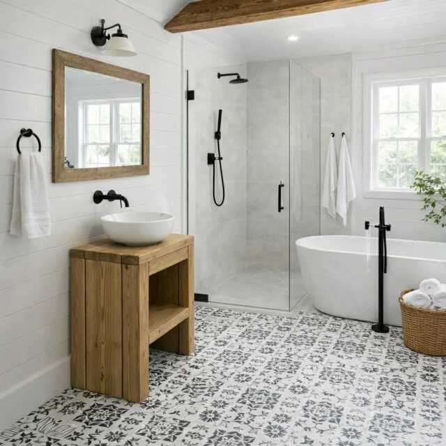 Chunky Solid Wood Wash Stand - Handcrafted Rustic Bathroom Vanity Unit - image 1