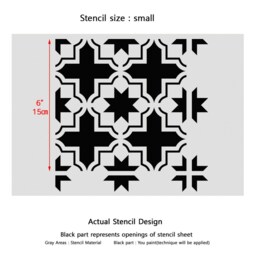 Wall Moroccan Tile Stencil T0059 For Diy Decor Furniture Floor Craft - thumbnail 2