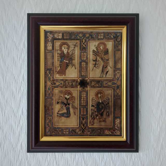 "Four Evangelists - Book Of Kells Handmade Reproduction On Canvas Insular Art Celtic Christian Mysticism 8""x10" - image 1