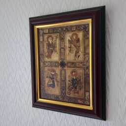 "Four Evangelists - Book Of Kells Handmade Reproduction On Canvas Insular Art Celtic Christian Mysticism 8""x10" - thumbnail 3