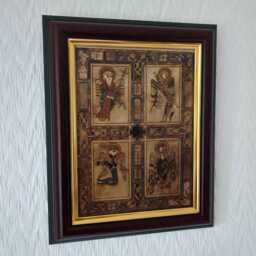 "Four Evangelists - Book Of Kells Handmade Reproduction On Canvas Insular Art Celtic Christian Mysticism 8""x10" - thumbnail 2