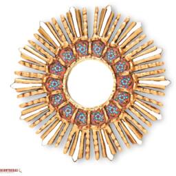 Red Small Round Mirror Wall Decor Living Room - Peruvian Hanging On The Art Fathers Day Gift Birthday Gifts For Her Him - thumbnail 2