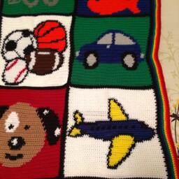 Big Boy Blanket - Afghan Picture Ready To Ship 39 X 51 Inches - thumbnail 3