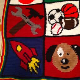 Big Boy Blanket - Afghan Picture Ready To Ship 39 X 51 Inches - thumbnail 2
