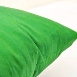 Green Ikat Pillow Cover, Handloom Silk Cotton Cushion - 20x20 - thumbnail 3