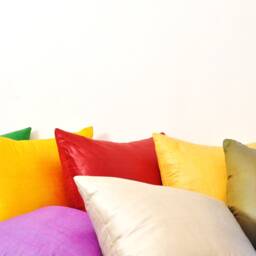 Green Ikat Pillow Cover, Handloom Silk Cotton Cushion - 20x20 - thumbnail 4
