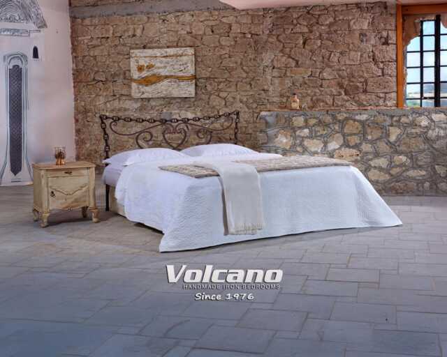 Industrial Metal Bed Frame 160x200 140x200 Galini - Wrought Iron With Chain Detail Handmade - image 1