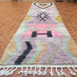 Moroccan Berber Wool Rug Multicolored Tribal Entryway Runner - 2.4 X 9.9 Ft - thumbnail 2