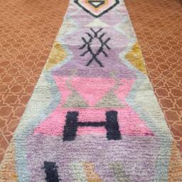 Moroccan Berber Wool Rug Multicolored Tribal Entryway Runner - 2.4 X 9.9 Ft - thumbnail 3