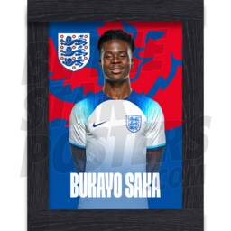 England Saka 22/23 Home Headshot Poster - Officially Licensed Product A4/A3 + Framed Option - thumbnail 2