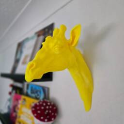 Giraffe Head Wall Mount - Animal Art Decor 3D Printed - thumbnail 3