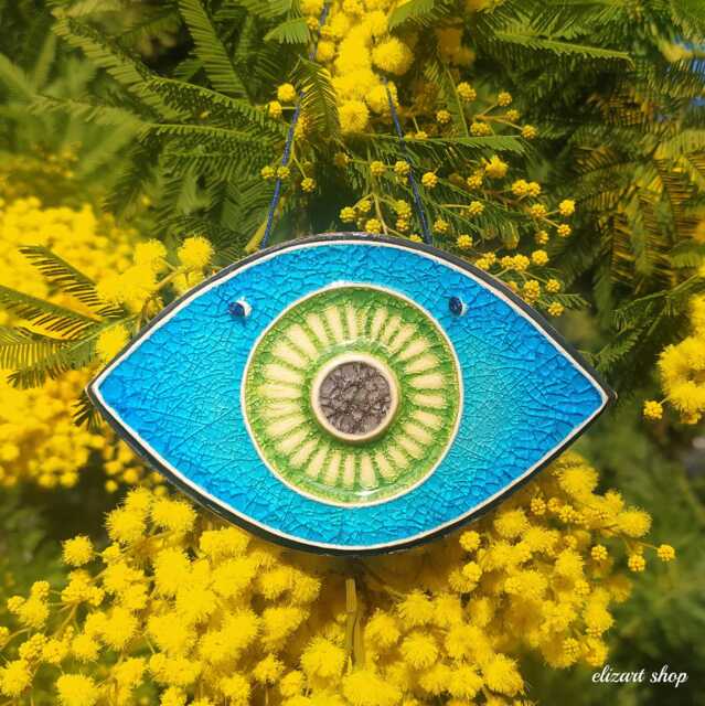 Evil Eye Wall Hanging Ceramic, Protection Amulet, Evil Protection, Talisman, Home Greek Souvenir - image 1