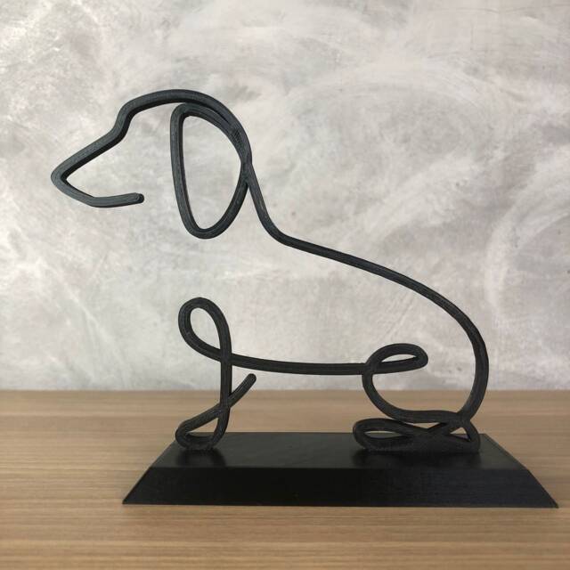 Dachshund Line Art Sculpture - Minimalist Dog Shelf Decor - image 1