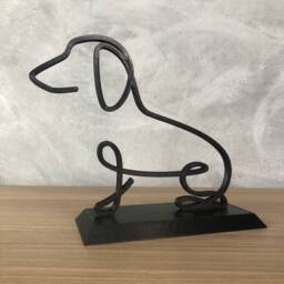 Dachshund Line Art Sculpture - Minimalist Dog Shelf Decor - thumbnail 2