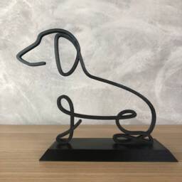 Dachshund Line Art Sculpture - Minimalist Dog Shelf Decor - thumbnail 1