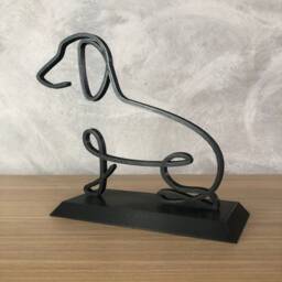Dachshund Line Art Sculpture - Minimalist Dog Shelf Decor - thumbnail 3