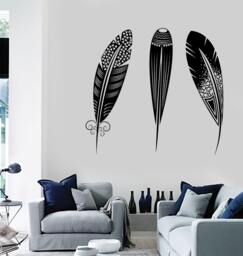 Wall Vinyl Decal Feather Romantic Ethnic Amazing Bedroom Cool Decor Mural Art 1490Dz - thumbnail 1