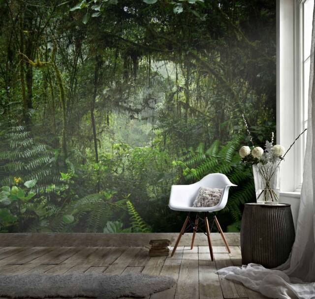 3D Rainforest Wallpaper Mural, Peel & Stick Green Wall Decor - image 1