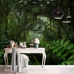 3D Rainforest Wallpaper Mural, Peel & Stick Green Wall Decor - thumbnail 2