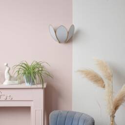 Flower Wall Lamp - Baby Blue & Gold - thumbnail 2