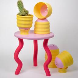 Small Yellow Wavy Planter - 3 - thumbnail 2