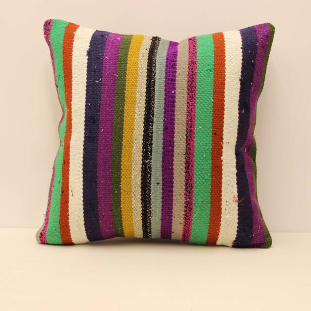 Moroccan Pillow 20x20 Turkish Kilim Home Cushion Decorative Boho Cover Accent, Cover, Pillows, Rustic, Interior Chair 4Ef-113 - image 1