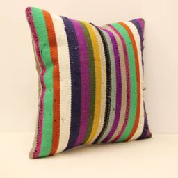 Moroccan Pillow 20x20 Turkish Kilim Home Cushion Decorative Boho Cover Accent, Cover, Pillows, Rustic, Interior Chair 4Ef-113 - thumbnail 2