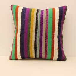 Moroccan Pillow 20x20 Turkish Kilim Home Cushion Decorative Boho Cover Accent, Cover, Pillows, Rustic, Interior Chair 4Ef-113 - thumbnail 1