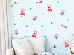 Laugh & Smile Peppa Pig Wall Sticker Pack, Sticker, Decal, George Stickers - thumbnail 1