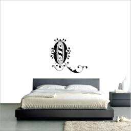 Monogram Initials Motif Symbol Vinyl Adhesive Sticker Wall Tattoo Art Home Interior Decor - thumbnail 3