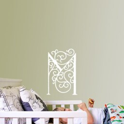 Monogram Initials Motif Symbol Vinyl Adhesive Sticker Wall Tattoo Art Home Interior Decor - thumbnail 2