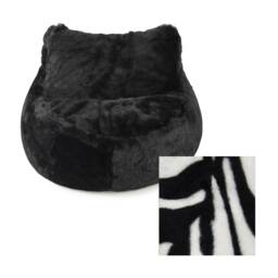 Faux Fur Bean Bag Chair Handmade Adult & Kids Seating, Beans Included - thumbnail 4