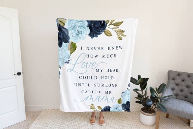 Gift From Kids, Grandma Quote, Custom Quote Blanket, Christmas Present, Floral Style Personalized Mom - image 1