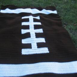 Football Blanket/ Crochet Afghan/ Throw/Sports D??cor/ Knit Knitted Throw/ Gift For Him/ Soccer Blanket - thumbnail 2