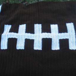 Football Blanket/ Crochet Afghan/ Throw/Sports D??cor/ Knit Knitted Throw/ Gift For Him/ Soccer Blanket - thumbnail 4