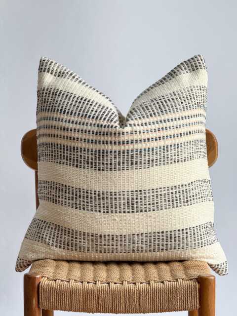 "Hand Woven Striped Pillow Cover Karen Ethnic Textile - 22"" X 22" - image 1