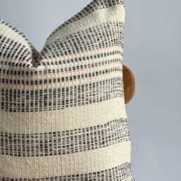 "Hand Woven Striped Pillow Cover Karen Ethnic Textile - 22"" X 22" - thumbnail 2