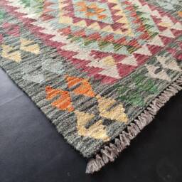 Handmade Kilim Runner, Classic Artisan Afghan Turkish Aztec Navajo Natural Wool Runner Rug 199x85 cm - thumbnail 2