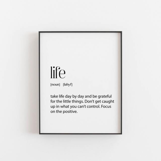 Life Definition Print - Minimalist Inspirational Wall Art, Motivational Typography Poster, Positive Mindset Office Or Home Decor - image 1