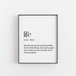 Life Definition Print - Minimalist Inspirational Wall Art, Motivational Typography Poster, Positive Mindset Office Or Home Decor - thumbnail 1
