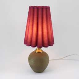 Handmade Burgundy Fabric Lamp Copper Ceramic Base, Home Decor-35#