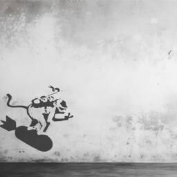 Banksy Bomb Surfing Monkey Stencil Wall Art Decor - thumbnail 2