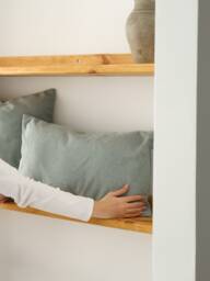 Linen Light Blue Throw Pillow Cover, Comfy & Cozy Lumbar Case, Invisible Zipper, Soft Any Size Cushion Euro Sham Cover