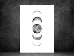 Moon Phases Print - Celestial Poster Astrology Wall Art Lunar Cycle Minimalist Decor Gift Idea A5 A4 A3 Framed Or Unframed - thumbnail 1