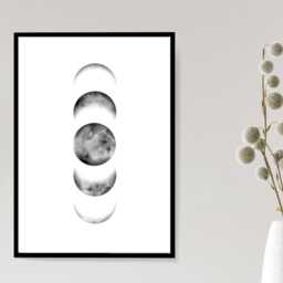 Moon Phases Print - Celestial Poster Astrology Wall Art Lunar Cycle Minimalist Decor Gift Idea A5 A4 A3 Framed Or Unframed - thumbnail 2