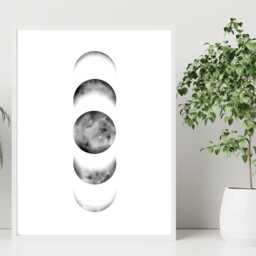 Moon Phases Print - Celestial Poster Astrology Wall Art Lunar Cycle Minimalist Decor Gift Idea A5 A4 A3 Framed Or Unframed - thumbnail 3