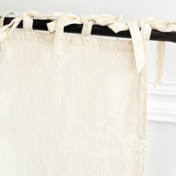 Tie Top Linen Curtains, Linen Curtains For Bedroom, Shabby Chic Tie Living Room, Farmhouse - thumbnail 3