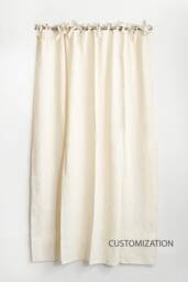Tie Top Linen Curtains, Linen Curtains For Bedroom, Shabby Chic Tie Living Room, Farmhouse - thumbnail 1